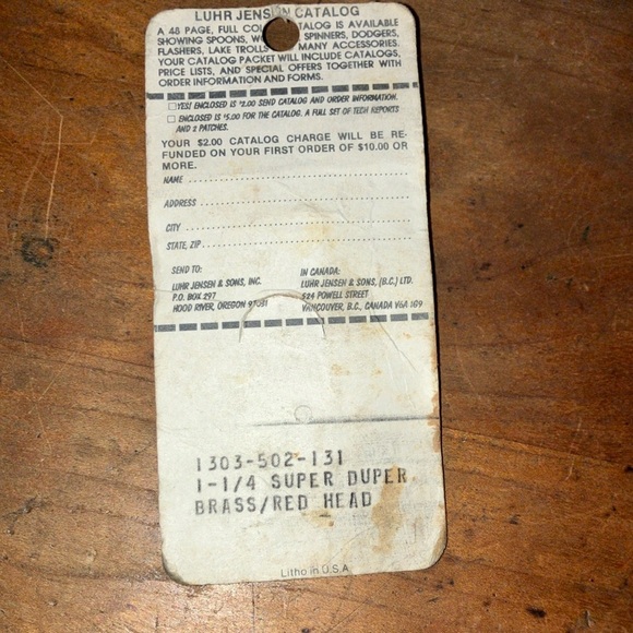 Vintage Luhr- Jensen super duper size 502 length 1 1/4” red head - Picture 5 of 8